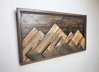 Reclaimed Wood Mountain Wall Art | Layered Mountain Range | Rustic Western Cabin Decor