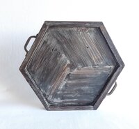 Coffee Table Tray | Reclaimed Wood Hexagon | Rustic Western Decor
