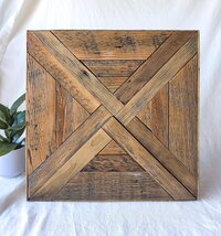 Reclaimed Wood Wall Art | Geometric Western Decor | Rustic Wyoming Decor
