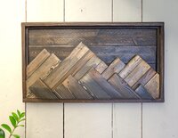 Reclaimed Wood Mountain Wall Art | Layered Mountain Range | Rustic Western Cabin Decor