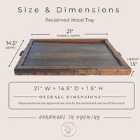 Reclaimed Wood Coffee Table Tray | Rustic Ottoman Tray | Wooden Platter