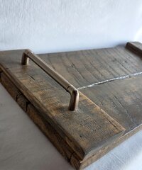 Coffee Table Tray | Rustic Ottoman Decor | Reclaimed Wood Serving Tray