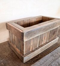 Rustic Reclaimed Wood Centerpiece Box | Farmhouse Table Decor | Wooden Decorative Caddy | Wyoming Handmade