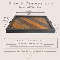 Rustic Serving Tray | Wood Coffee Table Tray |