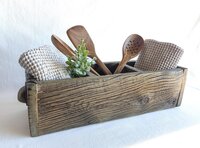 Reclaimed Wood Desk Organizer | Rustic Remote, Desk & Countertop Storage