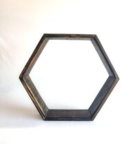 Handmade Reclaimed Wood Hexagon Shelf | Rustic Wyoming Farmhouse Wall Decor