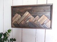 Reclaimed Wood Mountain Wall Art | Layered Mountain Range | Rustic Western Cabin Decor