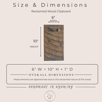 Reclaimed Wyoming Wood Clipboard | Rustic Farmhouse Office & Kitchen Decor