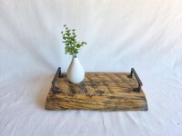 Wood Countertop Tray | Decorative Ottoman Tray | Rustic Centerpiece
