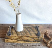Reclaimed Wood Serving Tray | Decorative Tray for Ottoman | Rustic Centerpiece