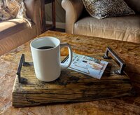 Wood Countertop Tray | Decorative Ottoman Tray | Rustic Centerpiece