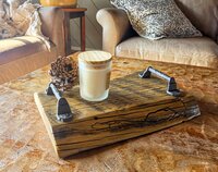 Reclaimed Wood Serving Tray | Decorative Tray for Ottoman | Rustic Centerpiece