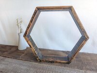 Handmade Reclaimed Wood Hexagon Shelf | Rustic Wyoming Farmhouse Wall Decor