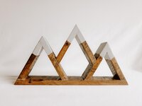 Reclaimed Wood Mountain Decor | Handmade Wyoming Shelf | Rustic Cabin Decor