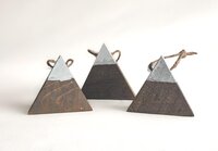 Reclaimed Wood Mountain Ornaments (SET OF 3) | Rustic Christmas Ornament | Handmade Wyoming Decor