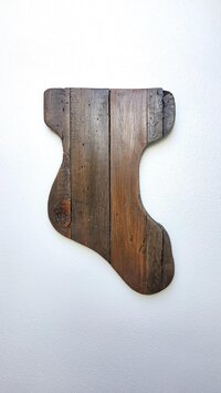 Reclaimed Wooden Christmas Stocking | Rustic Western Holiday Wall Decor