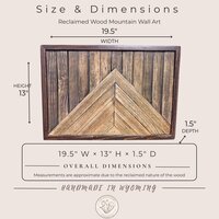 Reclaimed Wood Mountain Wall Art | Wyoming Cabin Decor | Rustic Western Wall Hanging