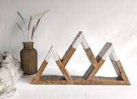 Reclaimed Wood Mountain Decor | Handmade Wyoming Shelf | Rustic Cabin Decor