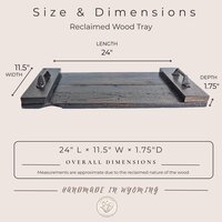 Reclaimed Wood Coffee Table Tray | Large Ottoman Tray | Rustic Centerpiece