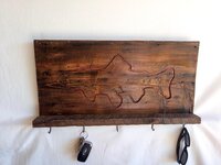 Handmade Reclaimed Wood Trout Wall Shelf | Rustic Fishing Cabin Decor
