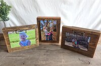 Reclaimed Wooden Photo Block (Horizontal) | Rustic Picture Display Stand | Wood Photo Clip