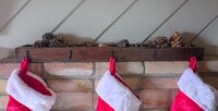 Reclaimed Wood Christmas Stocking Hooks | Rustic Christmas Mantel Decor