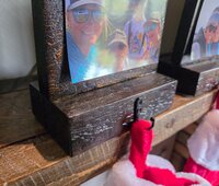 Reclaimed Christmas Stocking Hooks | Rustic Holiday Mantel Decor | Wooden Photo Stocking Hanger