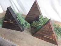 Handmade Reclaimed Wood Mountain Set | Rustic Wyoming Decor (Set of 3)