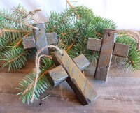 Reclaimed Wood Cross Ornament | Rustic Christmas Ornament | Handmade Christian Decor