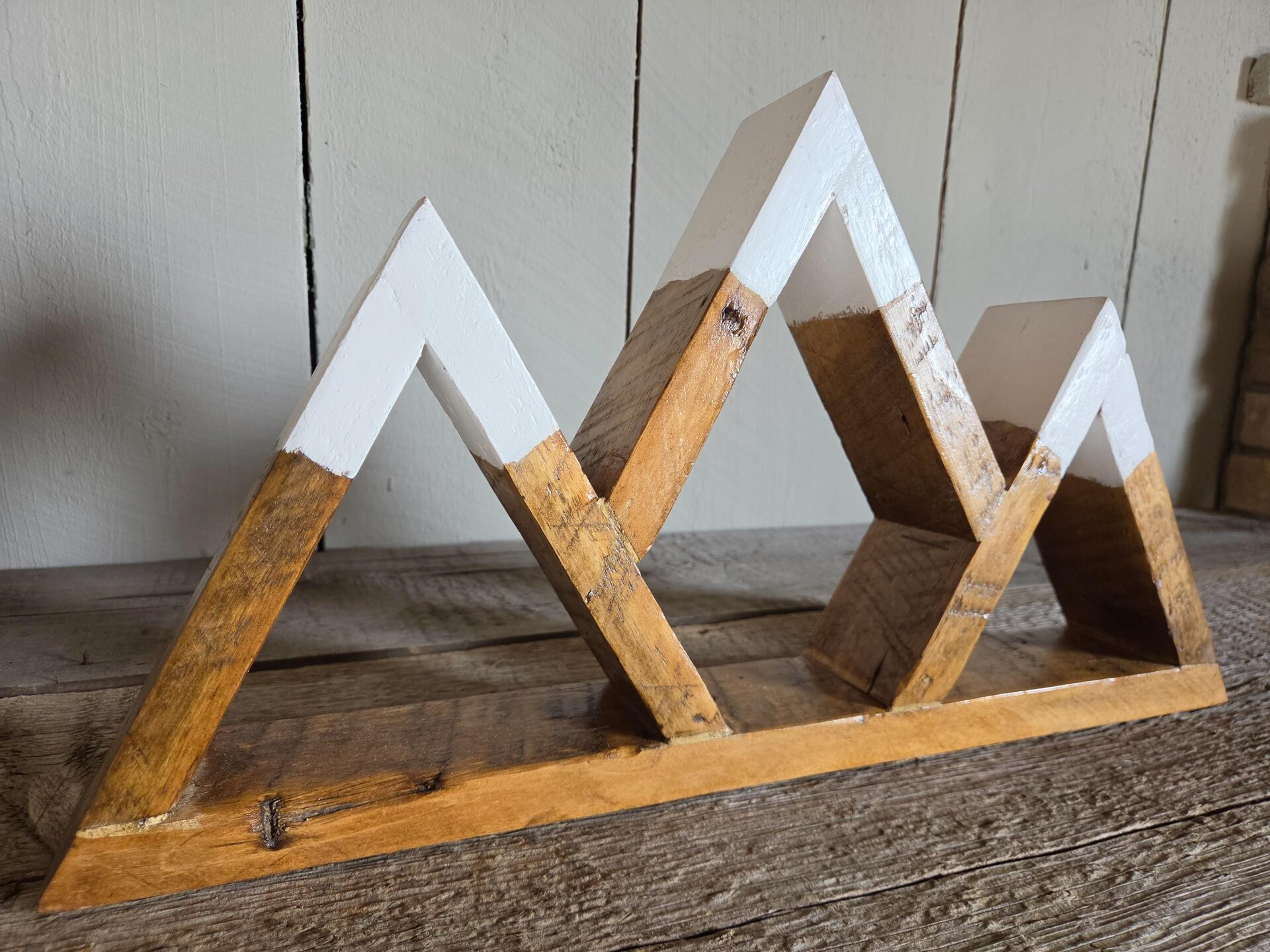 Reclaimed Wood Mountain Decor | Handmade Wyoming Shelf | Rustic Cabin Decor