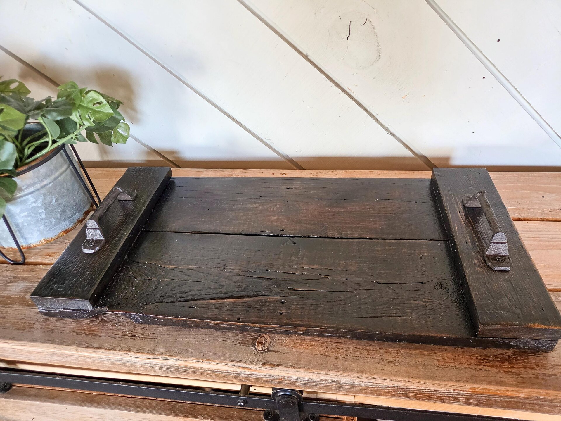 Reclaimed Wood Coffee Table Tray | Large Ottoman Tray | Rustic Centerpiece