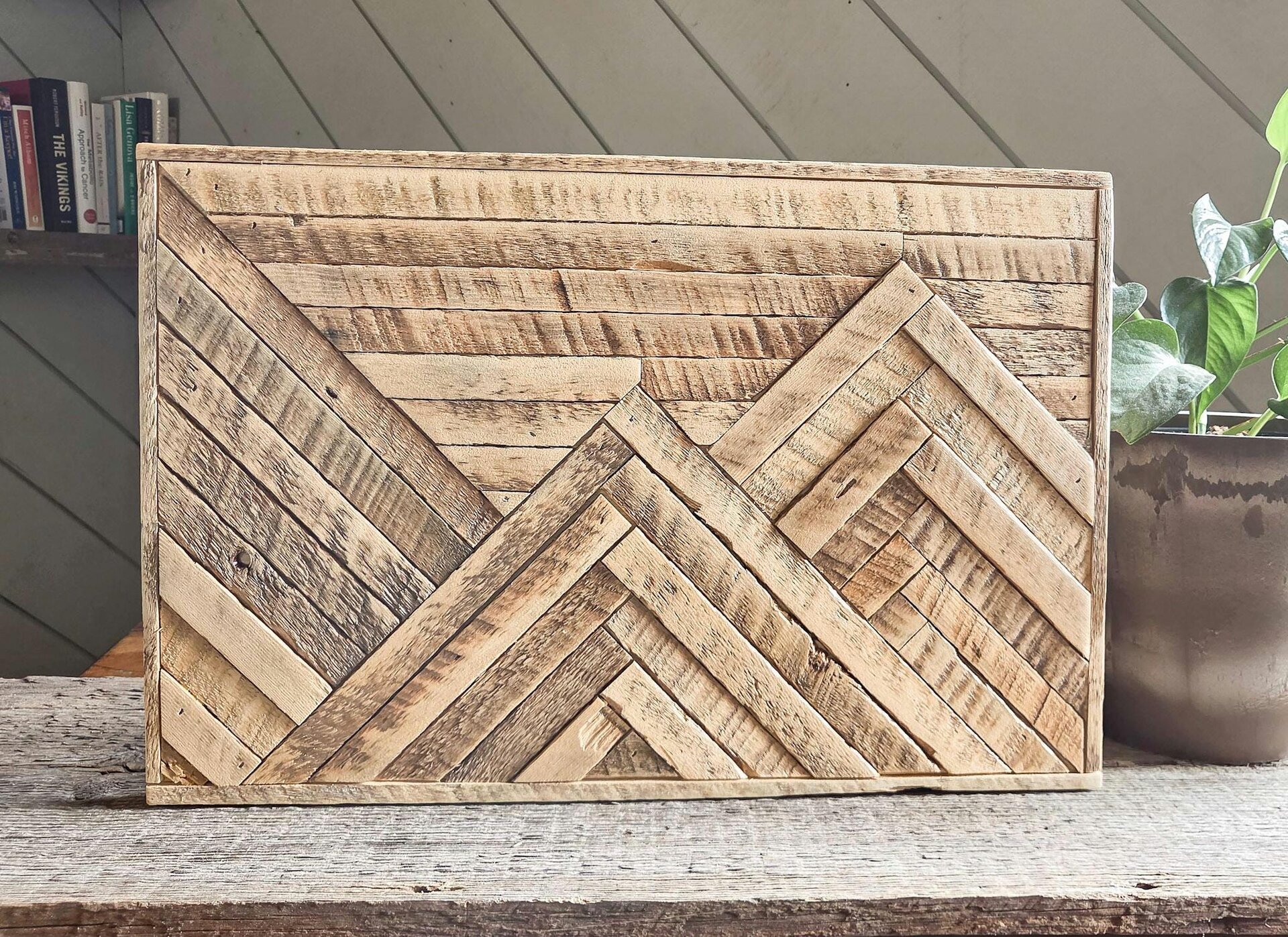 Reclaimed Wood Mountain Wall Art | Rustic Wood Cabin Decor | Handmade in Wyoming