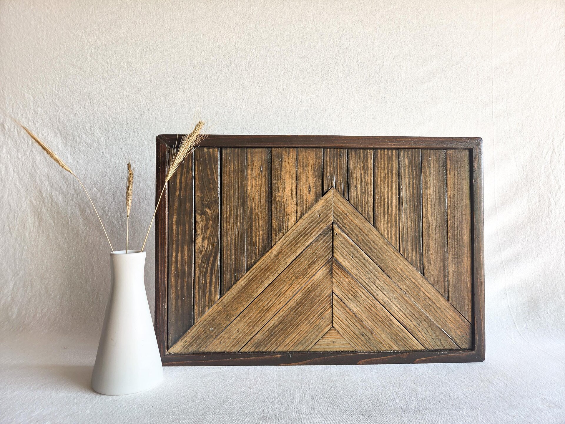 Reclaimed Wood Mountain Wall Art | Wyoming Cabin Decor | Rustic Western Wall Hanging