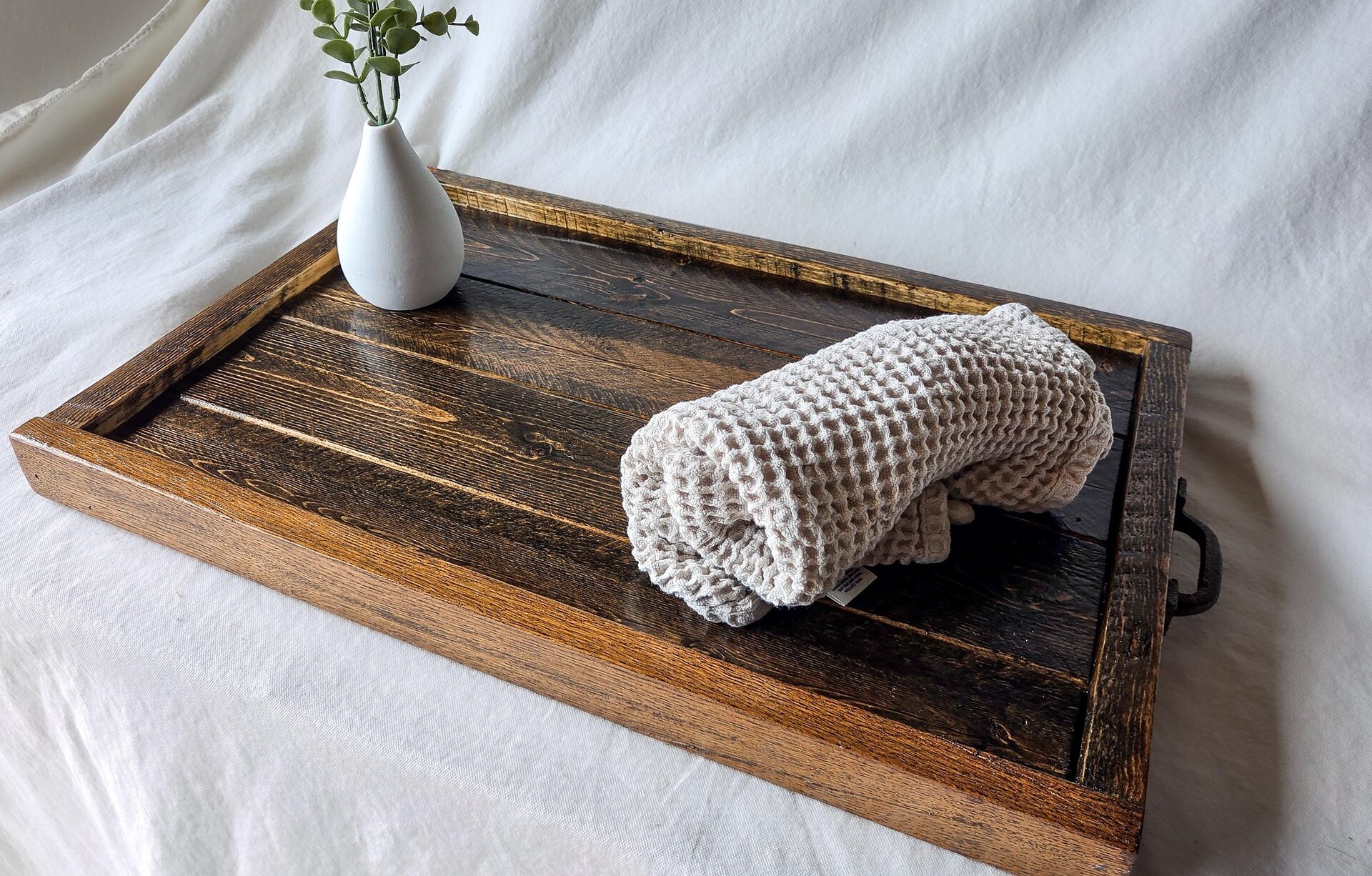Reclaimed Wood Coffee Table Tray | Rustic Ottoman Tray | Wooden Platter