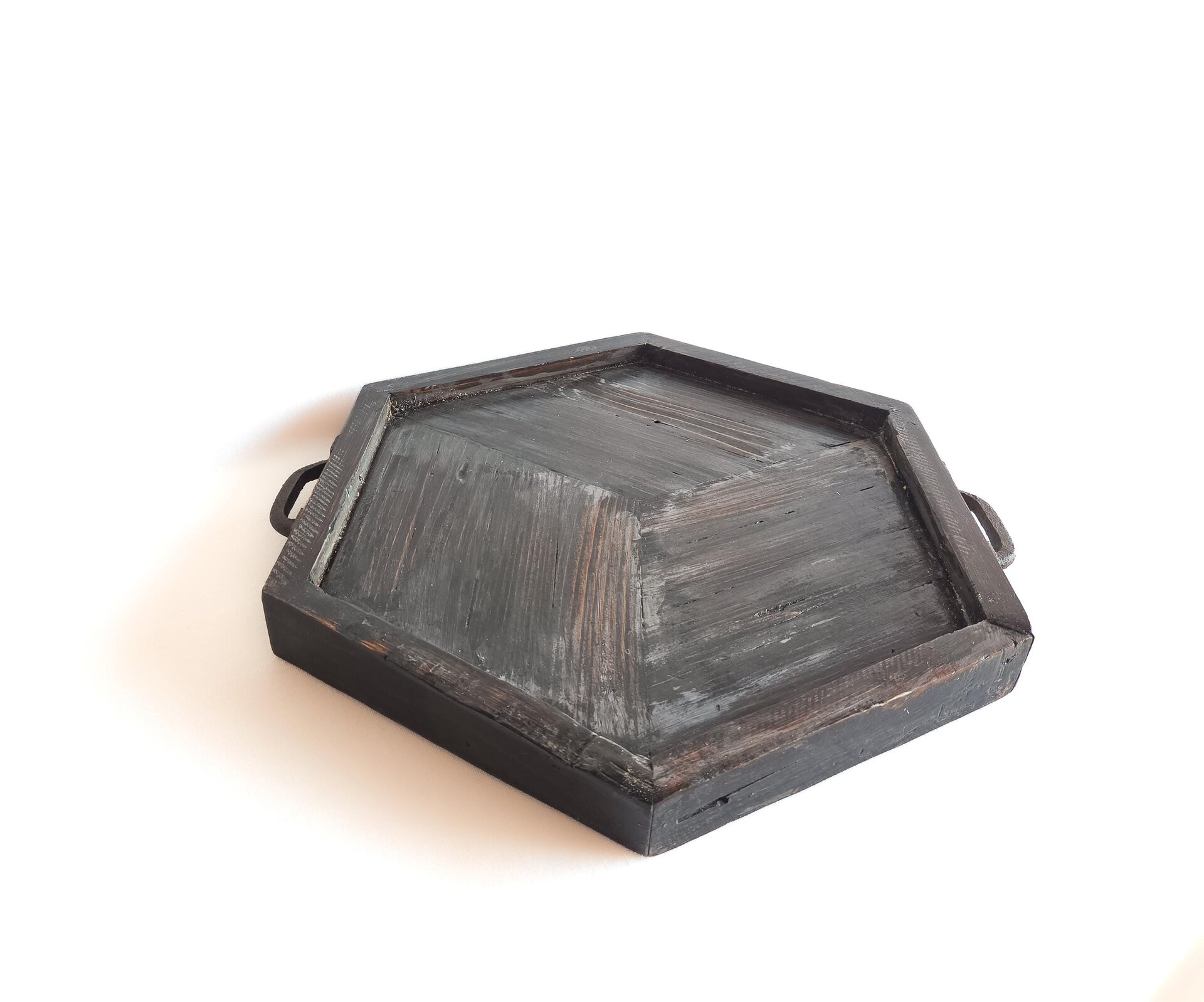 Coffee Table Tray | Reclaimed Wood Hexagon | Rustic Western Decor