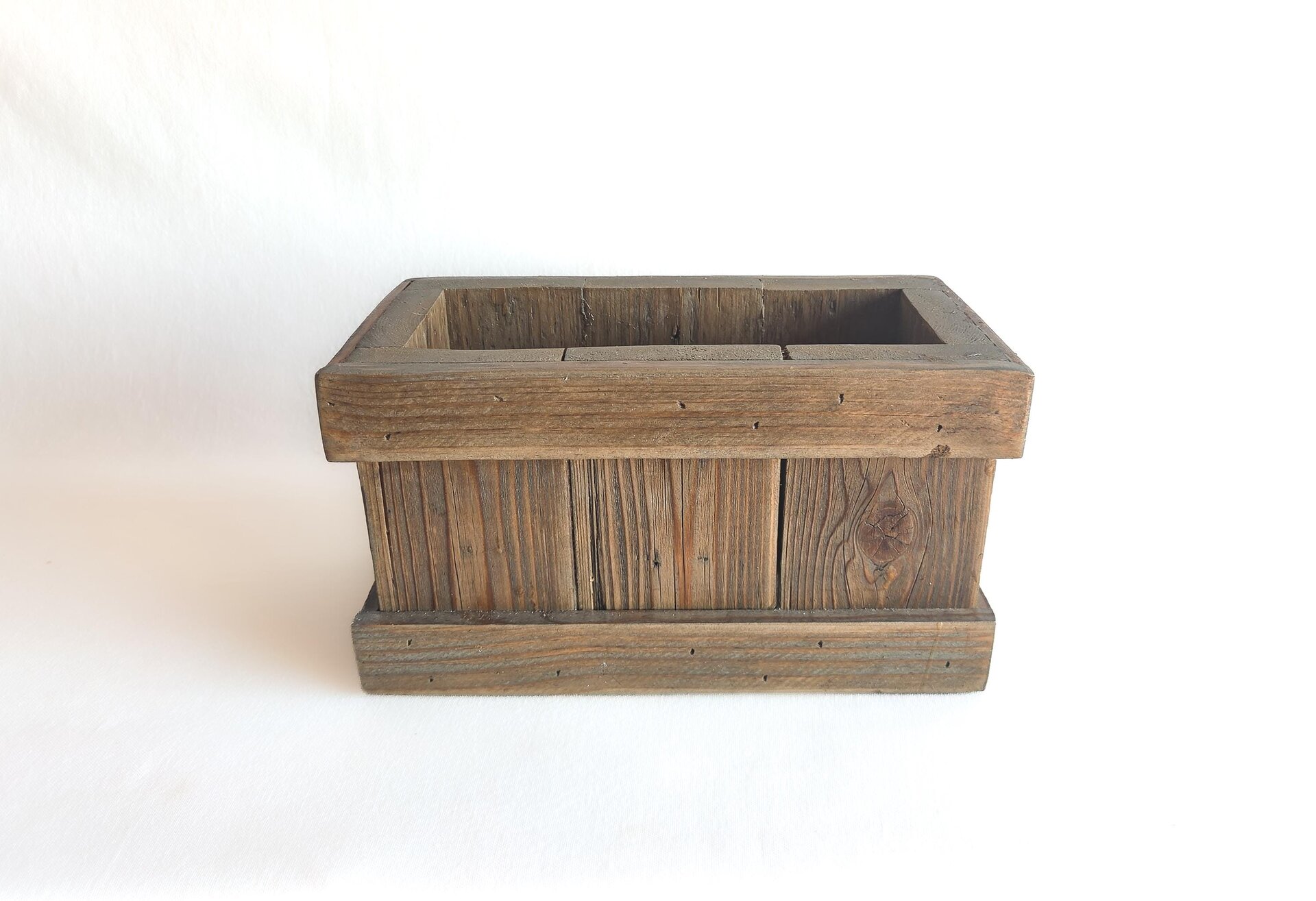 Rustic Reclaimed Wood Centerpiece Box | Farmhouse Table Decor | Wooden Decorative Caddy | Wyoming Handmade
