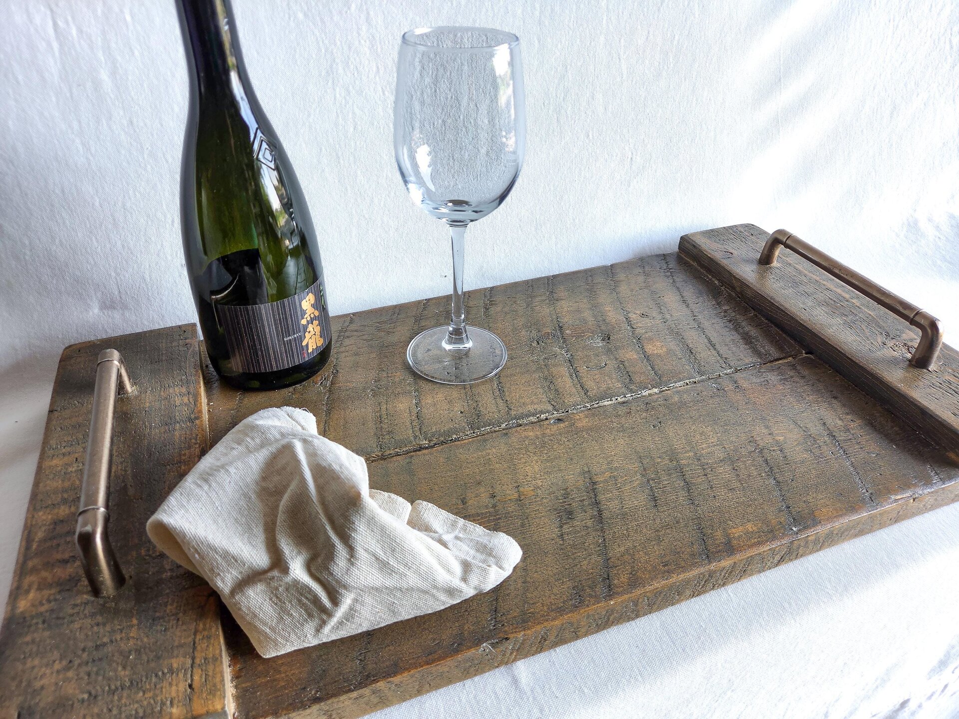 Coffee Table Tray | Rustic Ottoman Decor | Reclaimed Wood Serving Tray