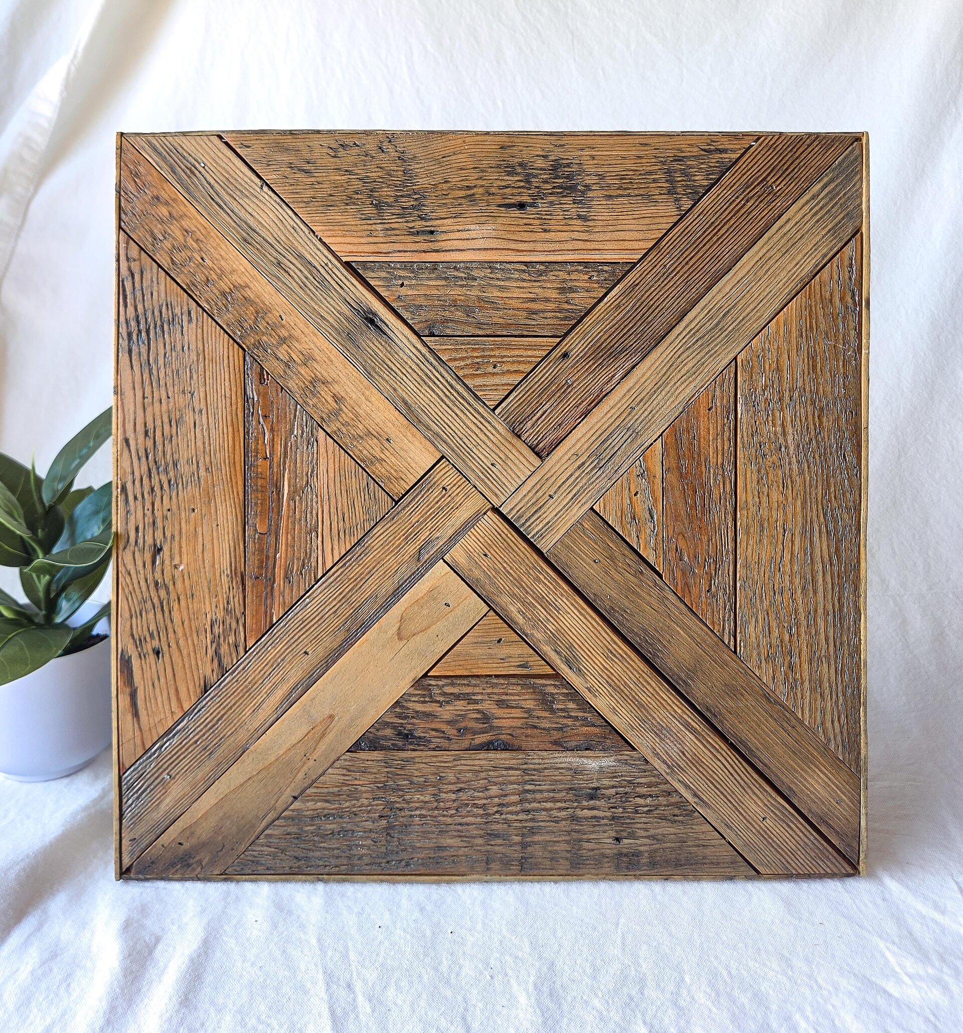 Reclaimed Wood Wall Art | Geometric Western Decor | Rustic Wyoming Decor