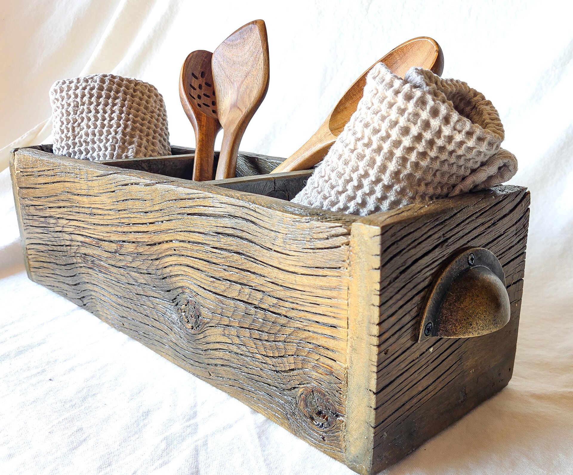 Reclaimed Wood Desk Organizer | Rustic Remote, Desk & Countertop Storage