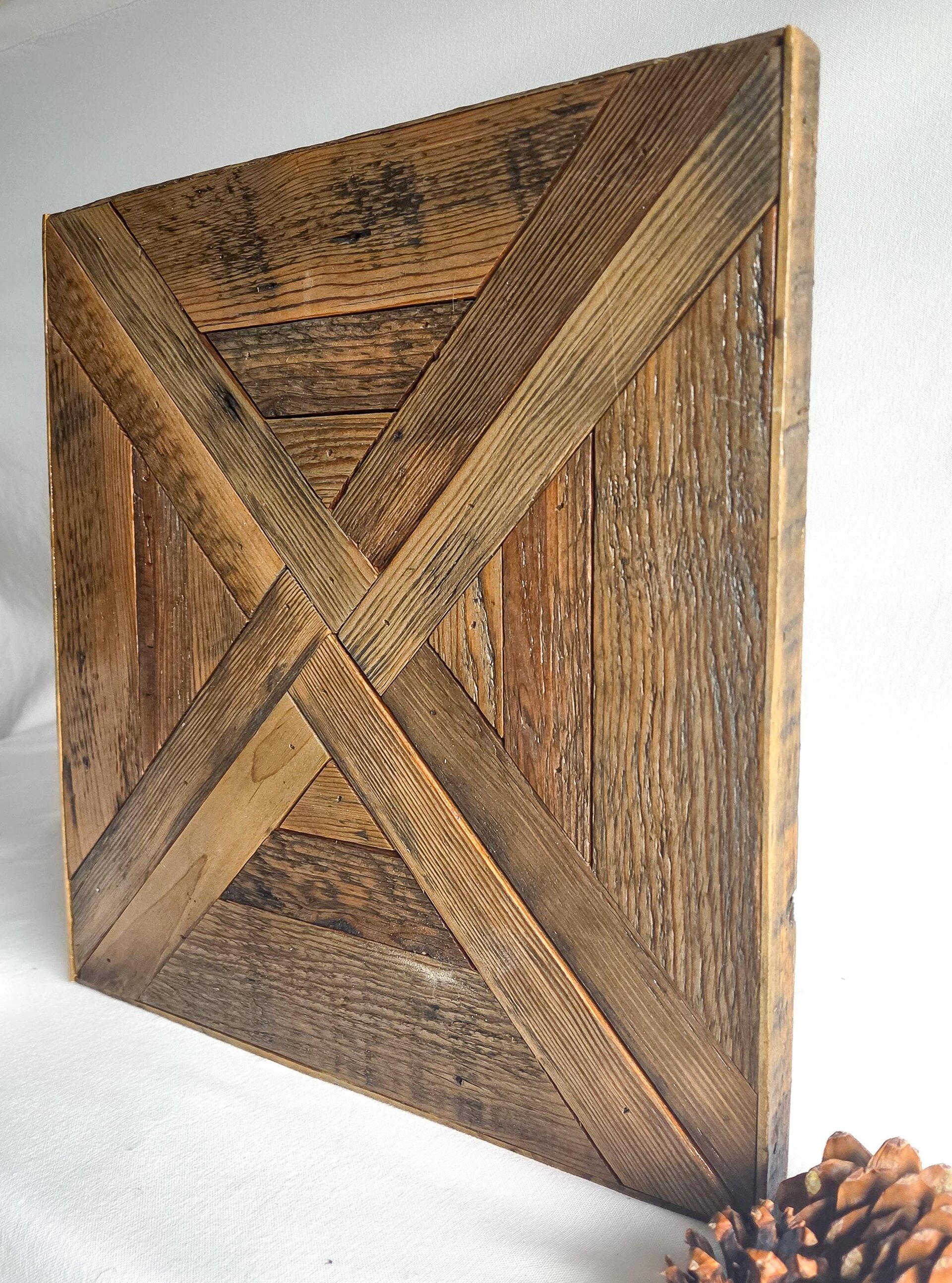Reclaimed Wood Wall Art | Geometric Western Decor | Rustic Wyoming Decor