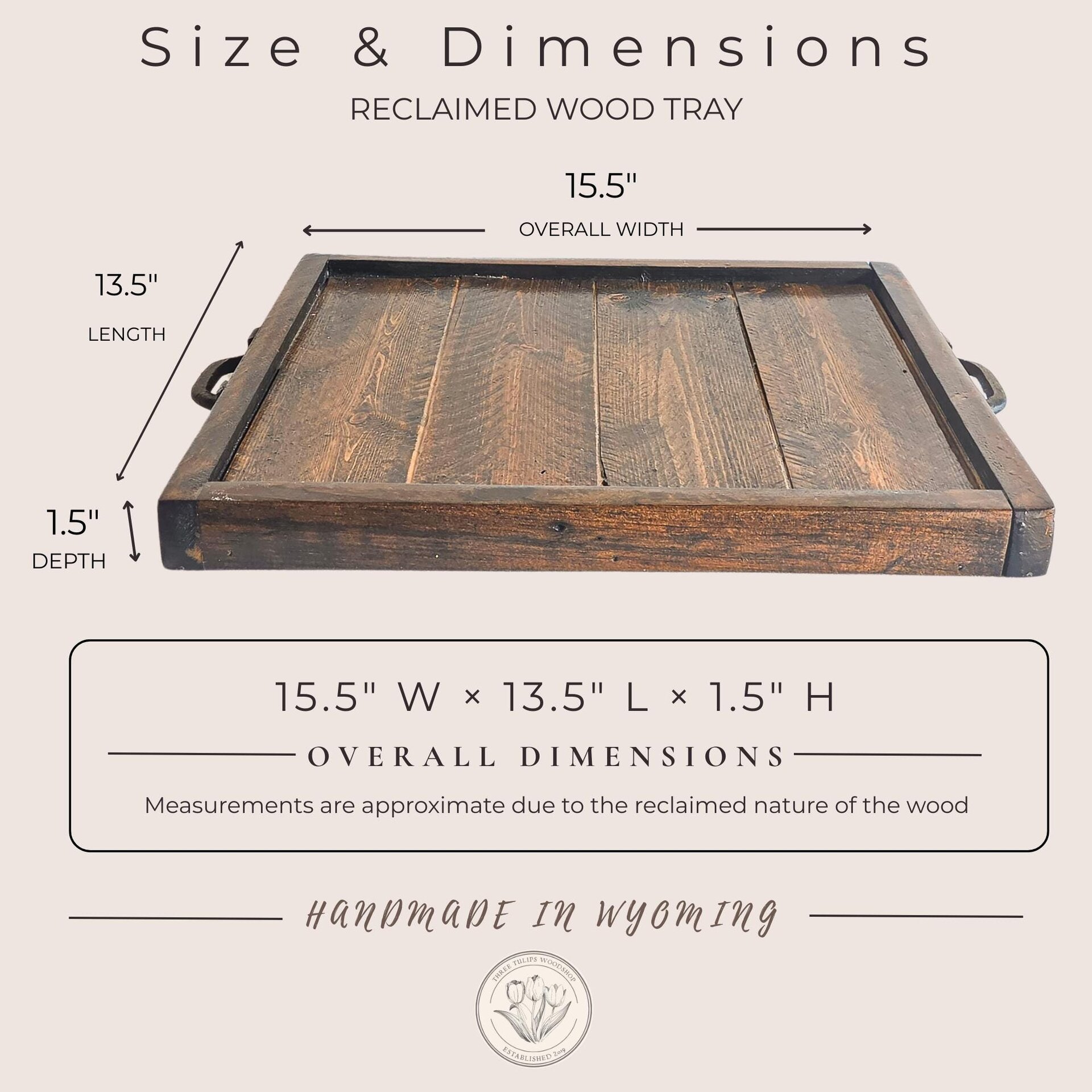 Reclaimed Wood Serving Tray | Breakfast in Bed | Coffee Table Decor