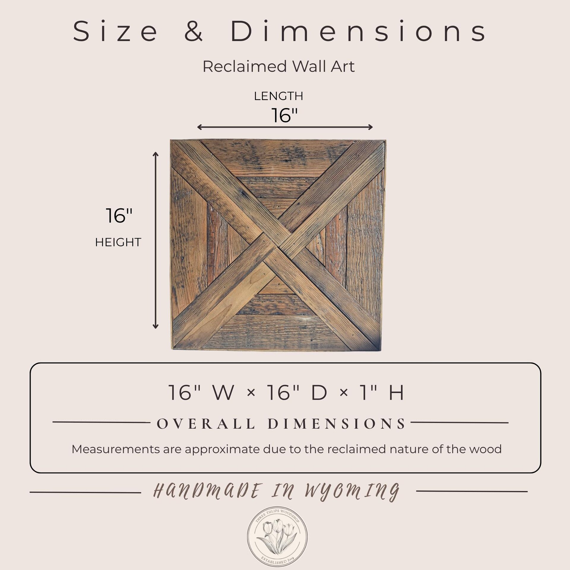 Reclaimed Wood Wall Art | Geometric Western Decor | Rustic Wyoming Decor
