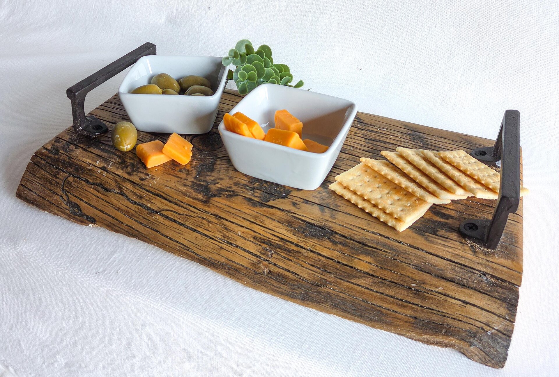 Wood Countertop Tray | Decorative Ottoman Tray | Rustic Centerpiece