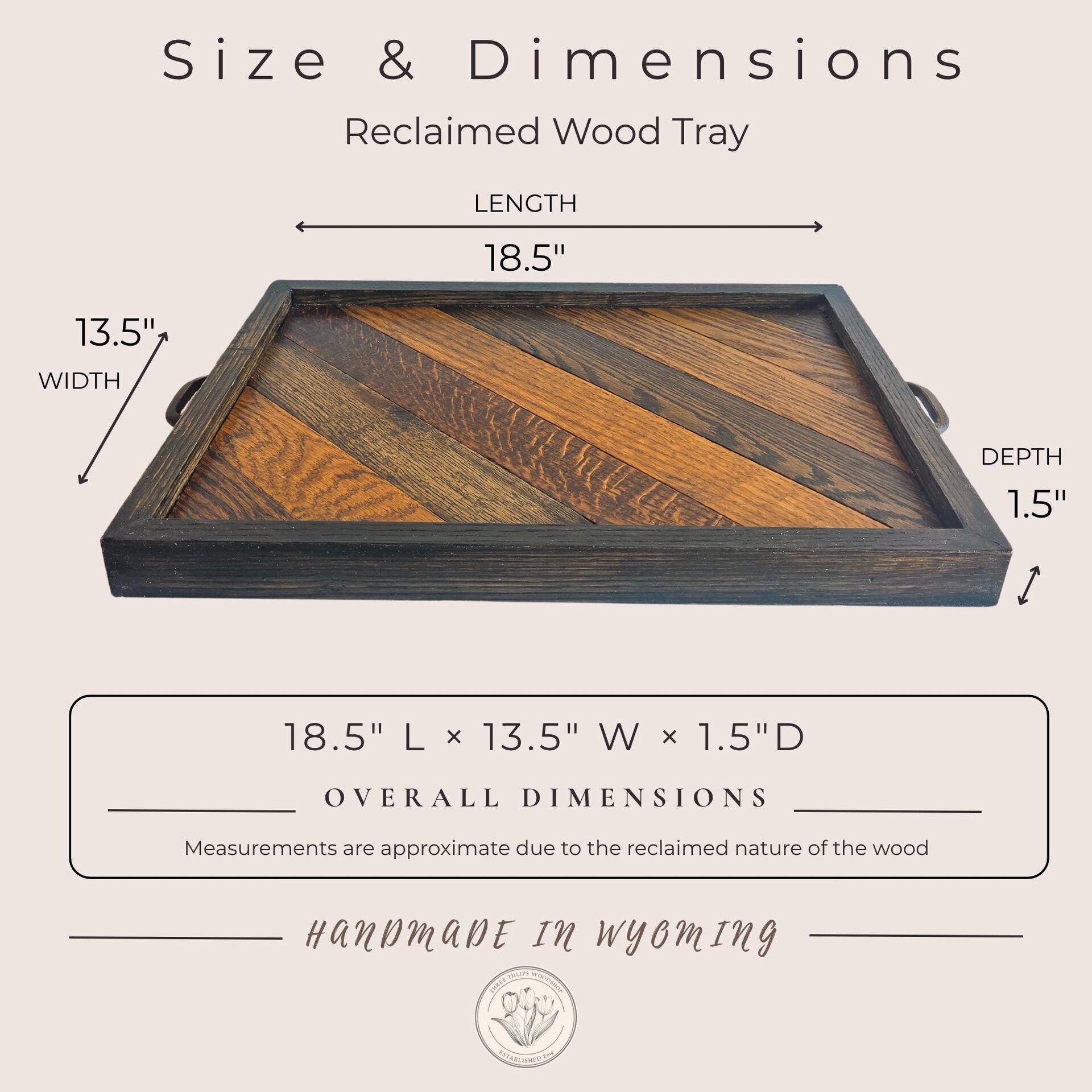 Rustic Serving Tray | Wood Coffee Table Tray |