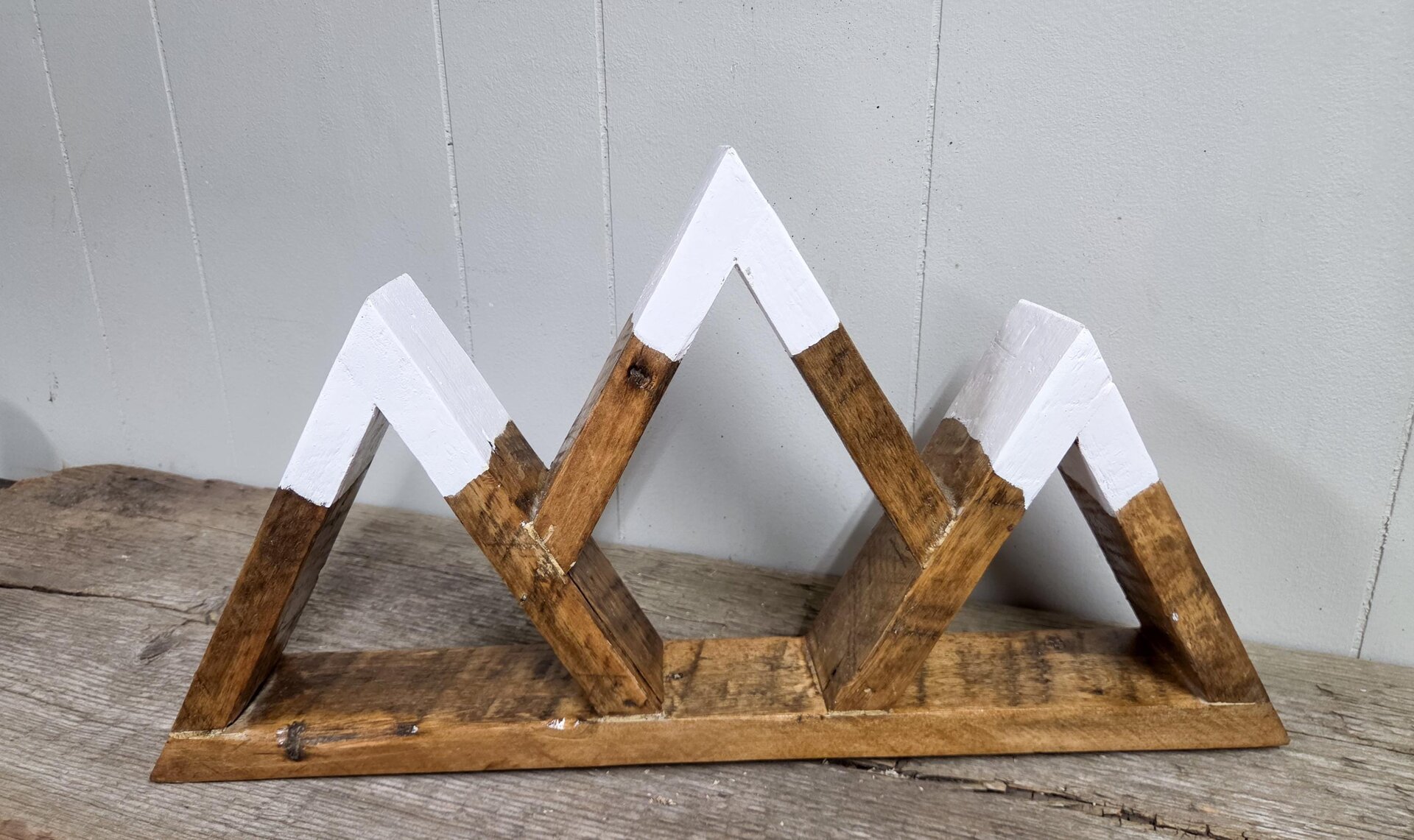 Reclaimed Wood Mountain Decor | Handmade Wyoming Shelf | Rustic Cabin Decor