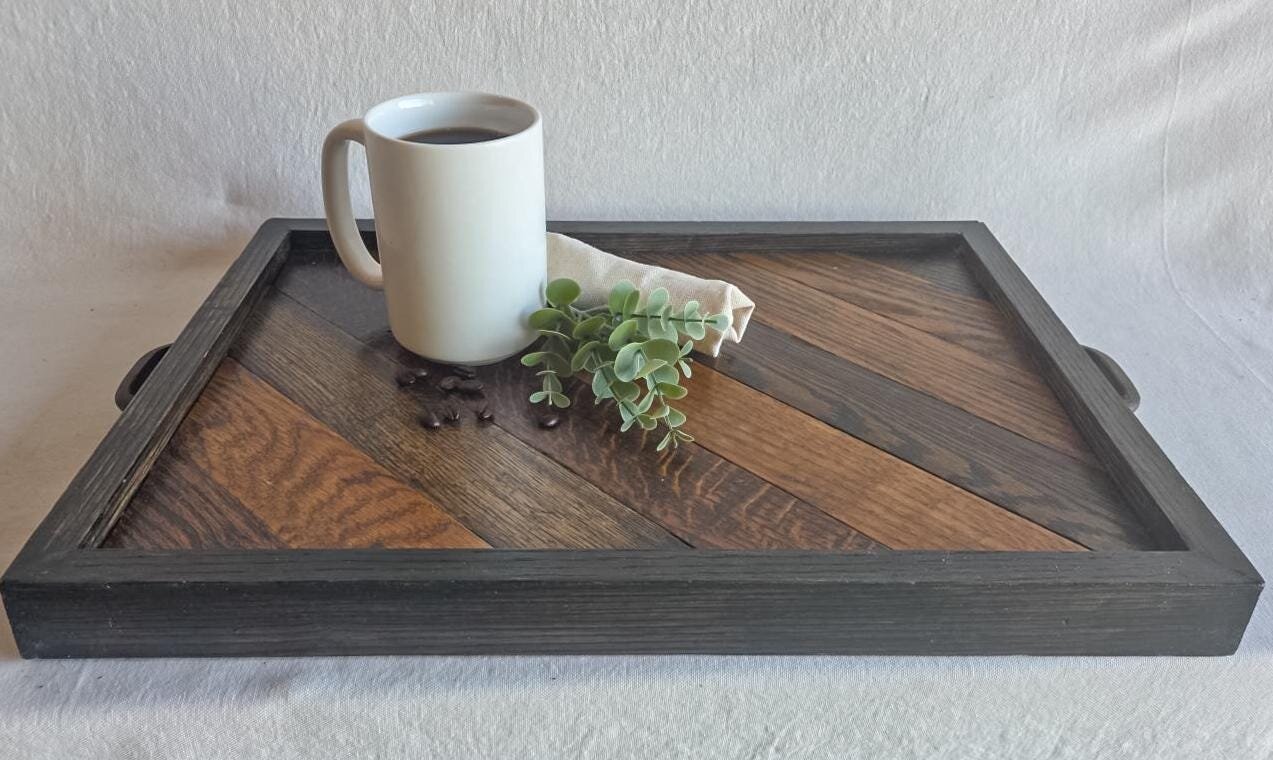 Rustic Serving Tray | Wood Coffee Table Tray |