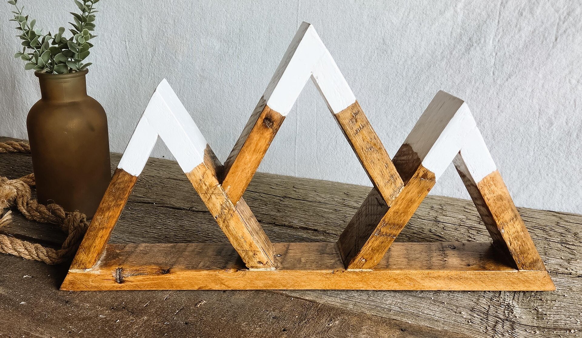 Reclaimed Wood Mountain Decor | Handmade Wyoming Shelf | Rustic Cabin Decor