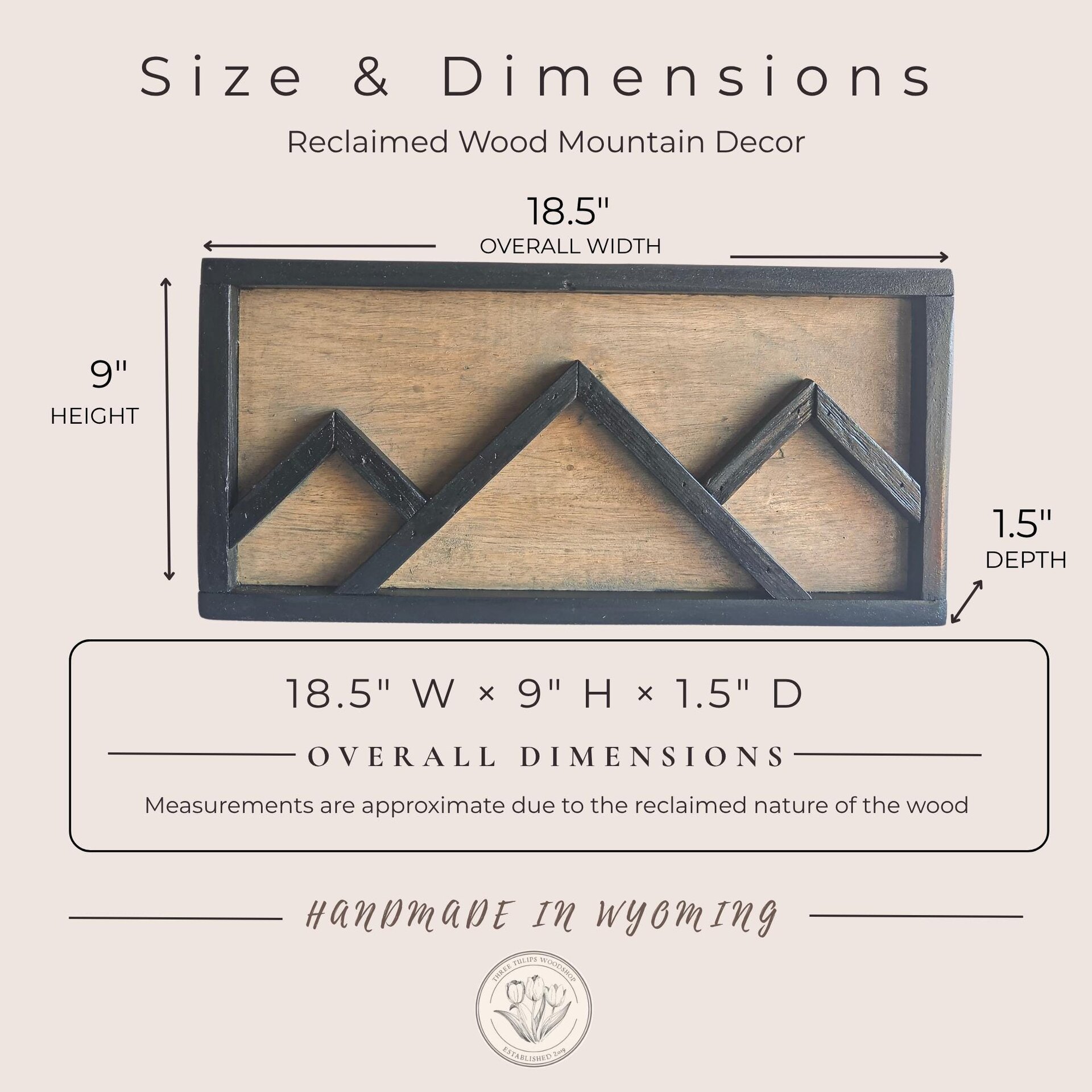 Rustic Mountain Wall Art | Reclaimed Mountain Decor | Handmade in Wyoming