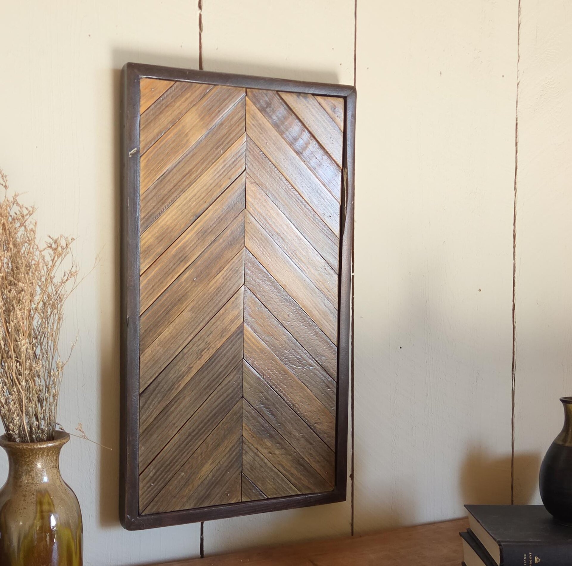 Reclaimed Wood Geometric Wall Art | Rustic Wooden Decor