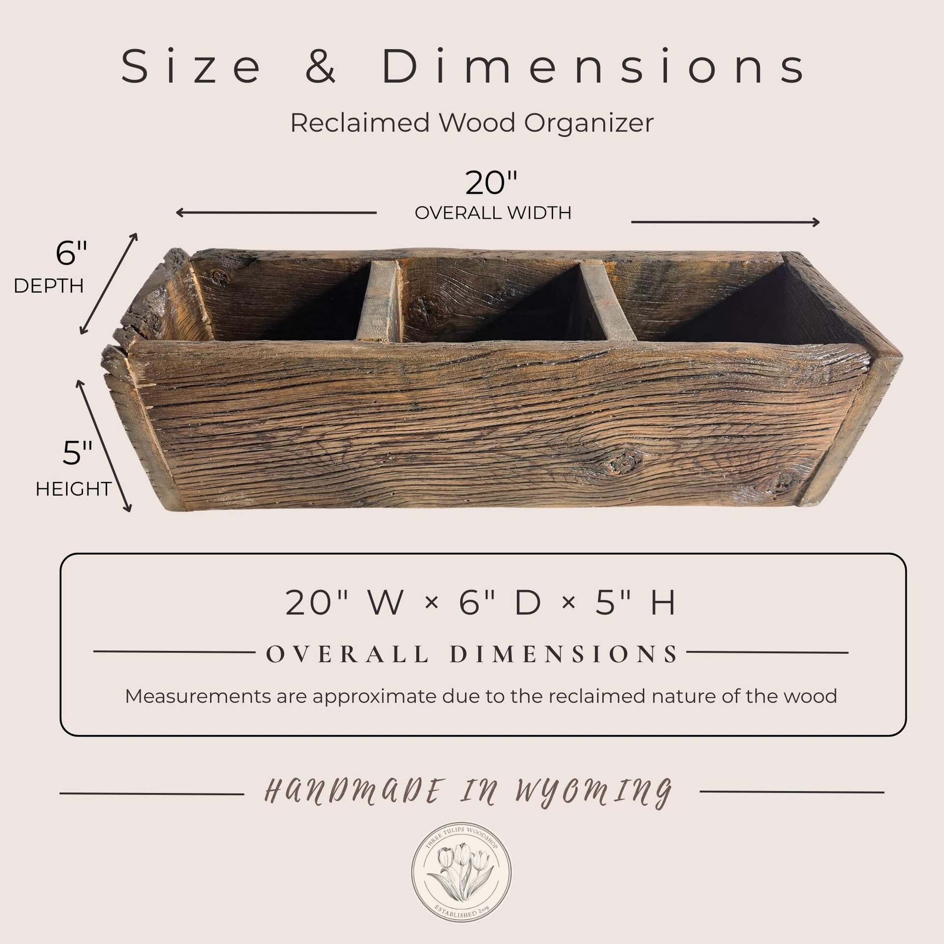 Reclaimed Wood Desk Organizer | Rustic Remote, Desk & Countertop Storage